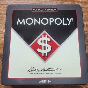 Parker Brothers Monopoly Nostalgia Edition 1937 Board Game Tin 2-8 8+ Family